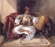 Seated Turk Smoking Eugene Delacroix